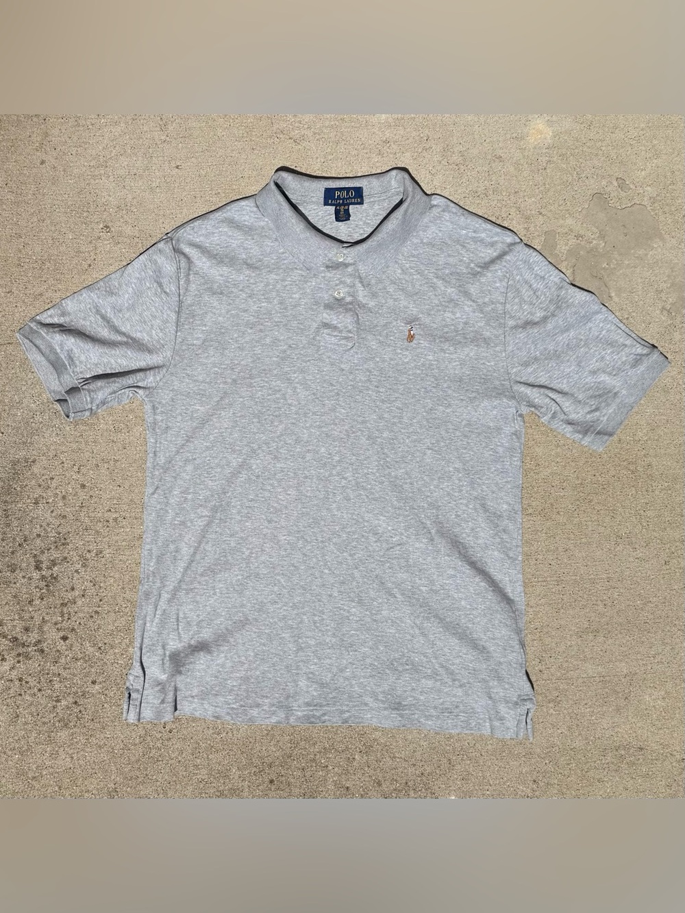 Polo Ralph Lauren Boys Heather Gray Short Sleeve Polo Shirt Size XL 18-20